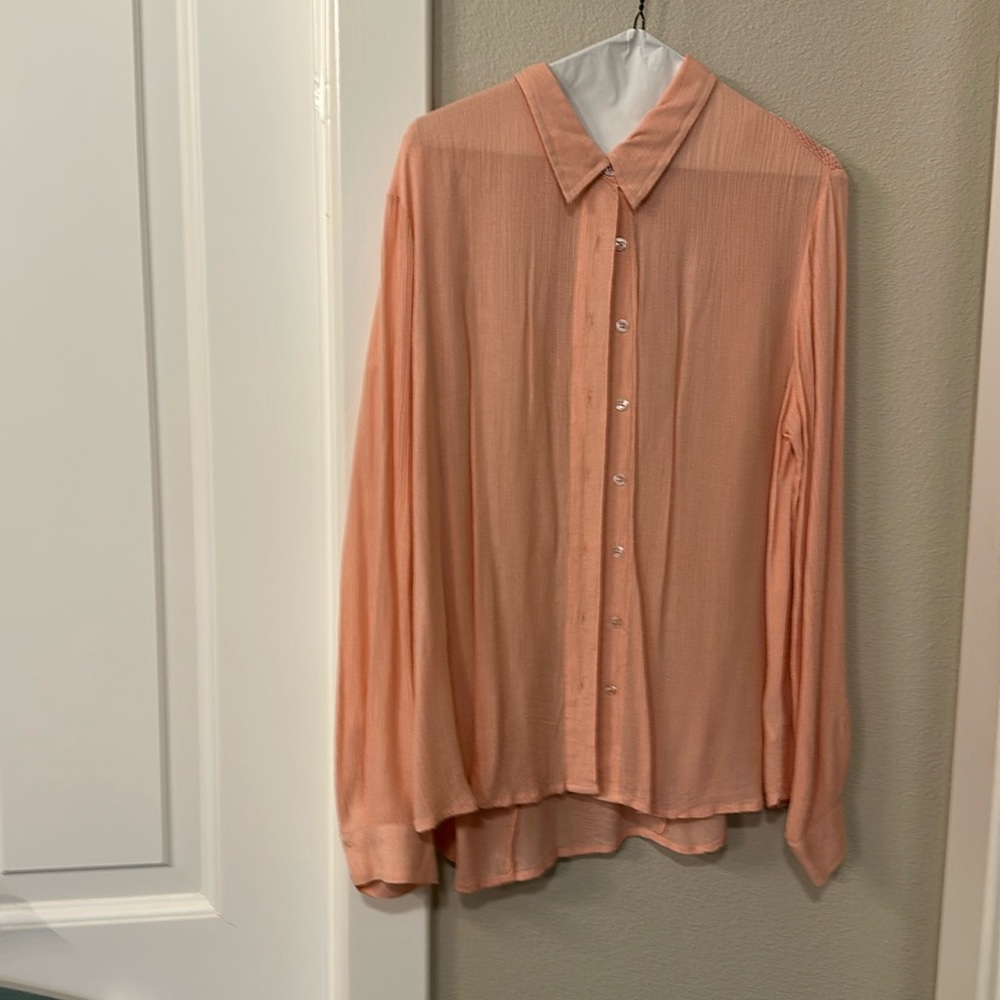 Pink light weight long sleeve top